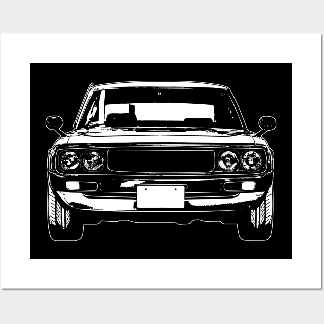 White 1975 Skyline Kenmeri Sketch Art Wall Art by DemangDesign